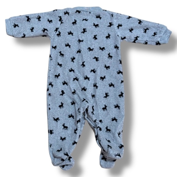 🌟3/$15🌟 Carter’s Newborn Fleece Onesie Moose Pattern - Picture 2 of 7